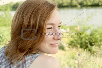Woman on a meadow