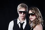 Glamour couple in sunglasses