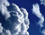 White clouds in a blue sky. Vector