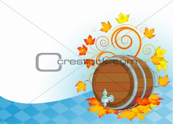 Oktoberfest design with keg