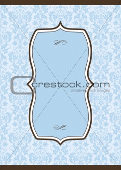 Vector Blue Floral Pattern and Brown Frame