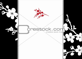 Vector Red Blossom and Frame