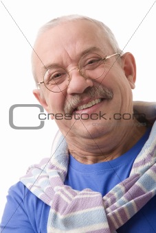 The happy elderly man