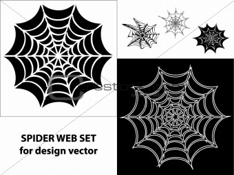 Spider web set icons for design