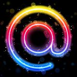 Internet Symbol Rainbow Lights  Glitter with Sparkles