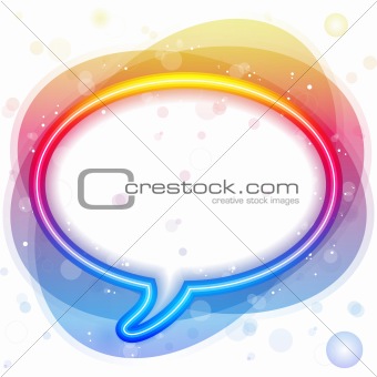 Rainbow Neon Lights Speech Bubble