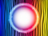 Abstract Rainbow Lines Background with White Circle