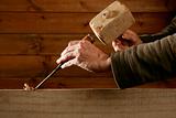 gouge wood chisel carpenter tool hammer hand
