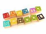 Back to school - wood letters cubes