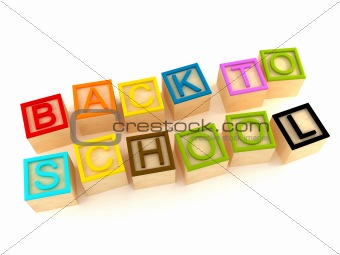 Back to school - wood letters cubes