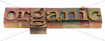 organic in letterpress type