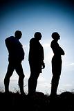 Silhouette of three different people