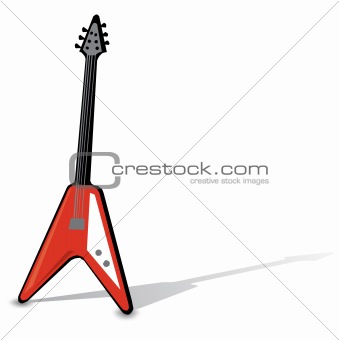 Electric guitar isolated on white. Vector