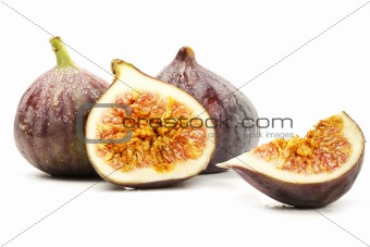 two wet figs and a half and a wedge