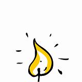 Flame from a candle.Vector illustration