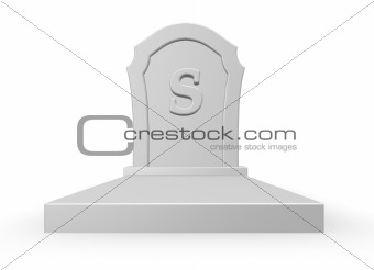gravestone with letter s