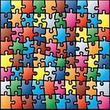 Jigsaw puzzle colorful pattern (vector illustration)
