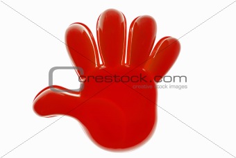 Red plastic hand