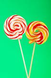 Colourful lollipop against the colourful background