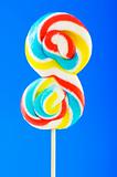 Colourful lollipop against the colourful background