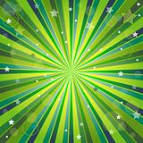 Abstract green and yellow background with rays