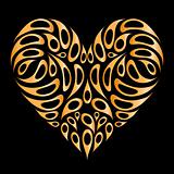 Heart shape golden on black for your design