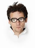 Funny man in an old-fashioned spectacles