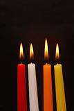 Colored Candles On Dark
