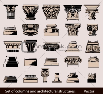 Set of columns and architectural structures