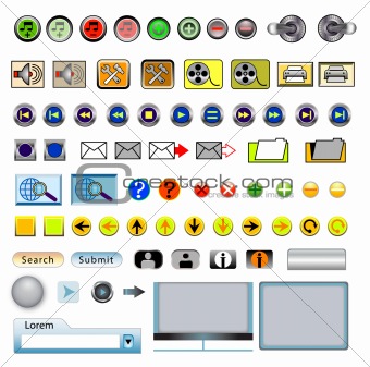 Icon and Button Set for Web