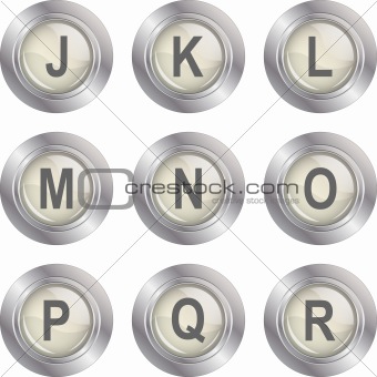 Alphabet Button - J-R