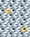 Bolts and screws 3D pattern. Vector Illustration.
