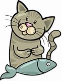 Happy cat with fish