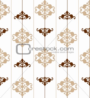 Ornate seamless brown pattern. Vector