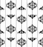 Ornate seamless black and white pattern. Vector