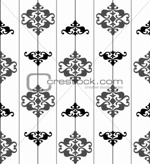 Ornate seamless black and white pattern. Vector