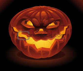 Scary Pumpkin in the dark
