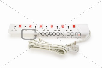 Extension cord isolated on the white background