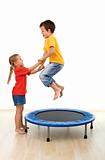 Kids having fun on a trampoline