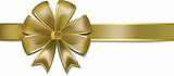 Gold gift ribbon and bow vector