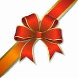 red gift ribbon and bow vector