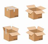 set of 4 boxes. vector illustration