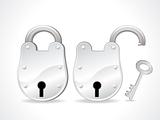 abstract glossy silver lock icon