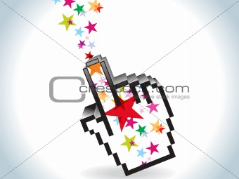 abstract colorful hand icon 