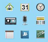 Typical mobile phone apps and services icons