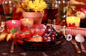 Place setting for Thanksgiving