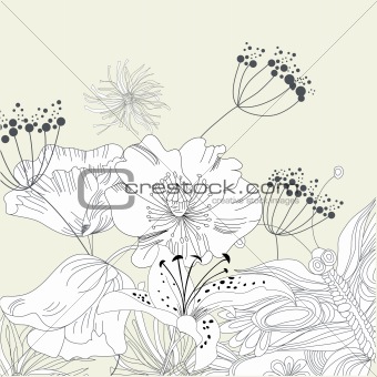 Romantic background with flowers