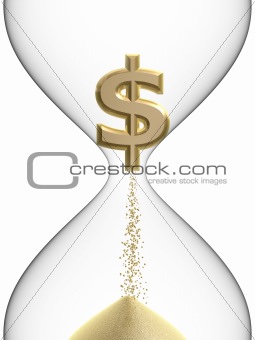 dollar symbol in hourglass