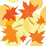 Seamless autumnal background with maple leaves