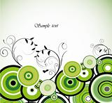 Romantic green ring. Floral background. Vector